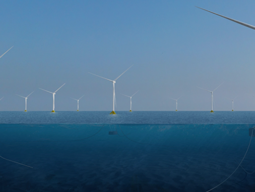 Campo de molinos marinos